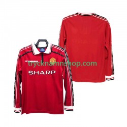 Manchester United 1998 1999 Tröja Retro 1:a Matchställ Män Långärmad