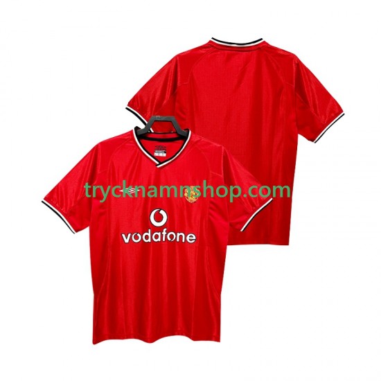 Manchester United 2000 2002 Tröja Retro 1:a Matchställ Män Kortärmad