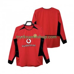 Manchester United 2002 2004 Tröja Retro 1:a Matchställ Män Långärmad