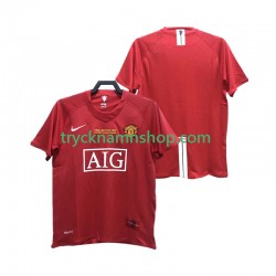 Manchester United 2007 2008 Tröja Retro 1:a Matchställ Män Kortärmad