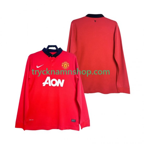 Manchester United 2013 2014 Tröja Retro 1:a Matchställ Män Långärmad