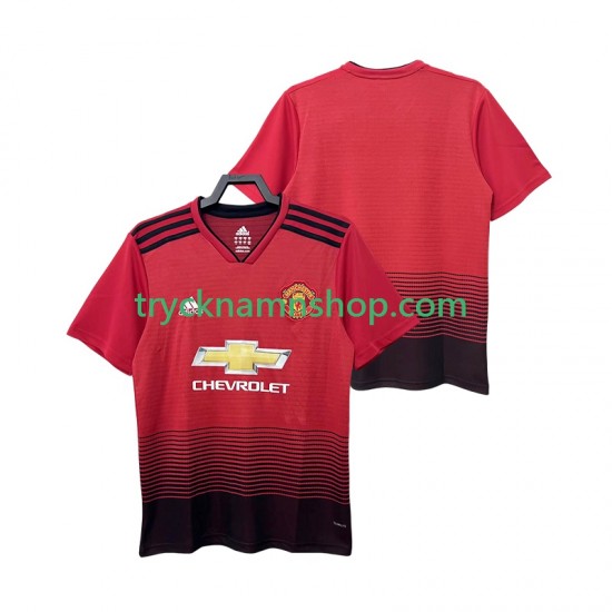 Manchester United 2018 2019 Tröja Retro 1:a Matchställ Män Kortärmad
