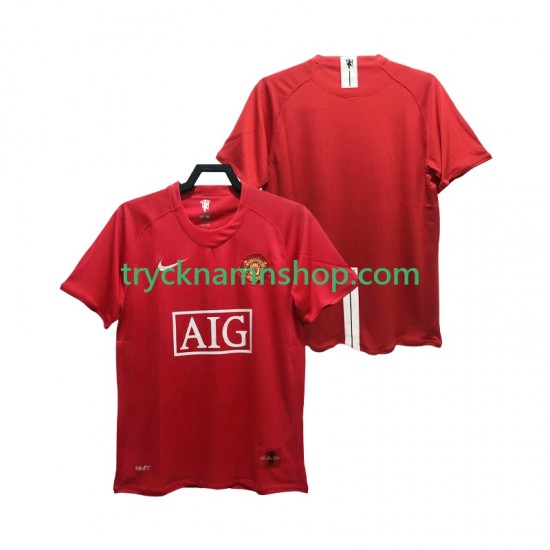 Manchester United Premier League 2007 2008 Tröja Retro 1:a Matchställ Män Kortärmad
