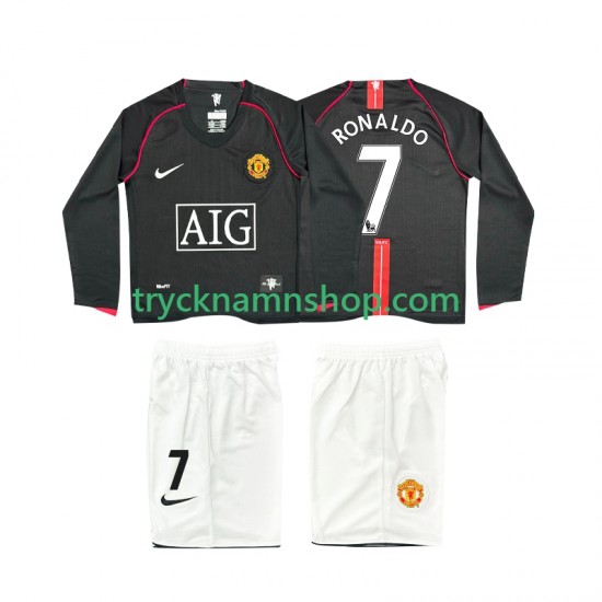 Manchester United Ronaldo 7 2007 2008 Tröja Retro 2:a Matchställ Barn Långärmad