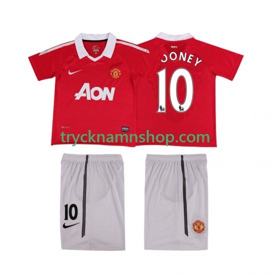 Manchester United Rooney 10 2010 2011 Tröja Retro 1:a Matchställ Barn Kortärmad