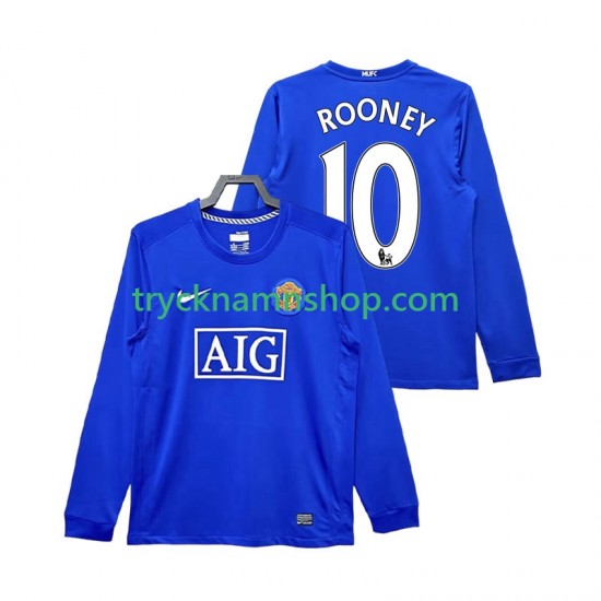 Manchester United Rooney 10 2008 2009 Tröja Retro 3:e Matchställ Män Långärmad