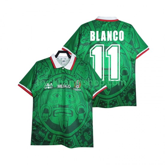 Mexiko BLANCO 11 1998 Tröja Retro 1:a Matchställ Män Kortärmad