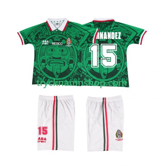 Mexiko HERNANDEZ 15 1998 Tröja Retro 1:a Matchställ Barn Kortärmad