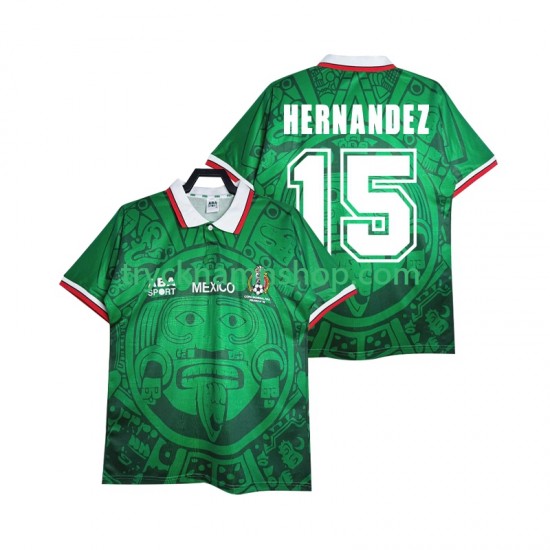 Mexiko HERNANDEZ 15 1998 Tröja Retro 1:a Matchställ Män Kortärmad