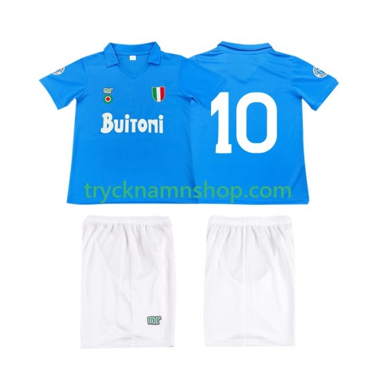 SSC Napoli 10 1987 1988 Tröja Retro 1:a Matchställ Barn Kortärmad