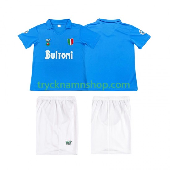 SSC Napoli 1987 1988 Tröja Retro 1:a Matchställ Barn Kortärmad