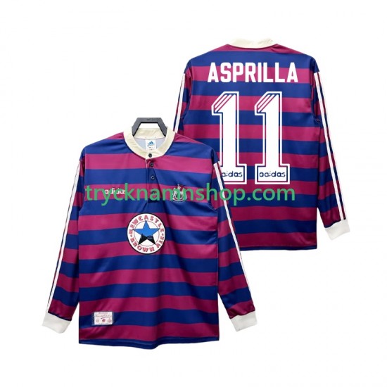 Newcastle United ASPRILLA 11 1995 1997 Tröja Retro 2:a Matchställ Män Långärmad