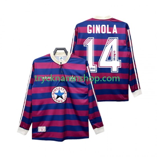 Newcastle United GINOLA 14 1995 1997 Tröja Retro 2:a Matchställ Män Långärmad