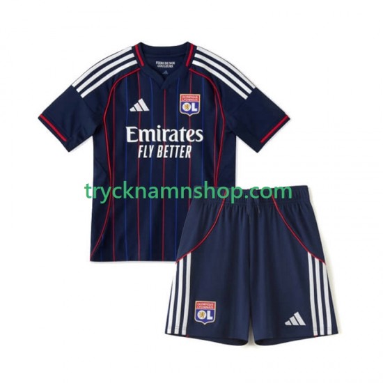 Olympique Lyonnais 2025-2026 Tröja 2:a Matchställ Barn Kortärmad