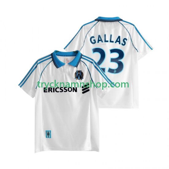 Olympique de Marseille Gallas 23 1998 1999 Tröja Retro 1:a Matchställ Män Kortärmad