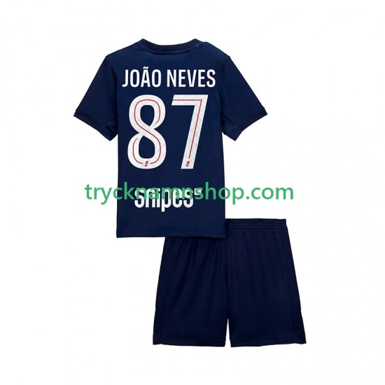 Paris Saint-Germain Joao Neves 87 2025-2026 Tröja 1:a Matchställ Barn Kortärmad