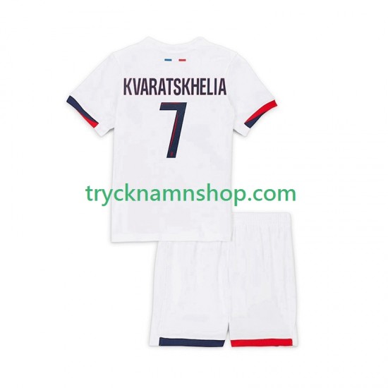 Paris Saint-Germain Khvicha Kvaratskhelia 7 2025-2026 Tröja 2:a Matchställ Barn Kortärmad
