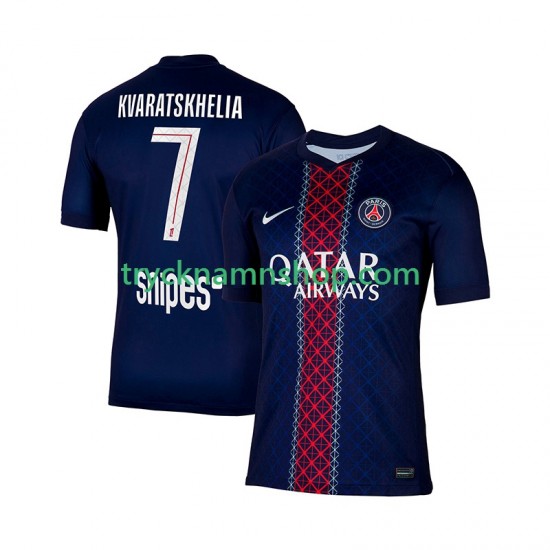 Paris Saint-Germain Khvicha Kvaratskhelia 7 2025-2026 Tröja 1:a Matchställ Män Kortärmad