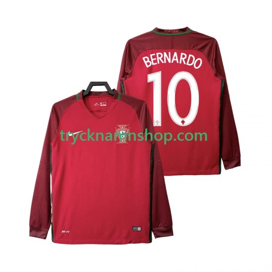 Portugal BERNARDO 10 2016 Tröja Retro 1:a Matchställ Män Långärmad
