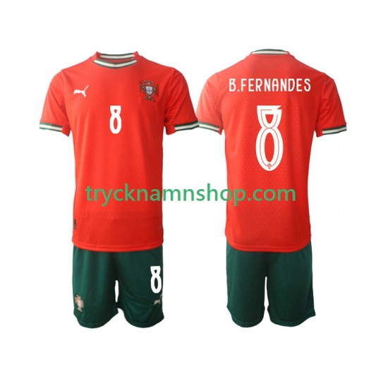 Portugal Bruno Fernandes 8 2025-2026 Tröja 1:a Matchställ Barn Kortärmad