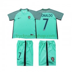 Portugal Cristiano Ronaldo 7 2016 Tröja Retro 2:a Matchställ Barn Kortärmad