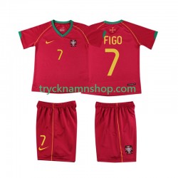 Portugal FIGO 7 2006 Tröja Retro 1:a Matchställ Barn Kortärmad