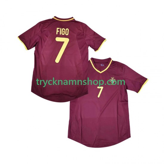 Portugal Figo 7 2000 Tröja Retro 1:a Matchställ Män Kortärmad