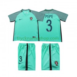 Portugal PEPE 3 2016 Tröja Retro 2:a Matchställ Barn Kortärmad