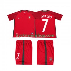 Portugal RONALDO 7 2016 Tröja Retro 1:a Matchställ Barn Kortärmad