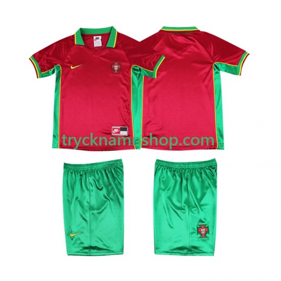 Portugal 1998 Tröja Retro 1:a Matchställ Barn Kortärmad