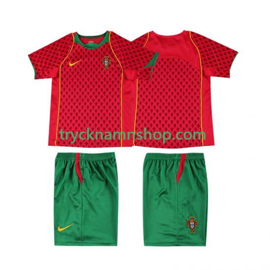 Portugal 2004 Tröja Retro 1:a Matchställ Barn Kortärmad