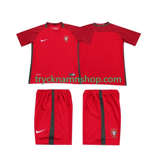 Portugal 2016 Tröja Retro 1:a Matchställ Barn Kortärmad