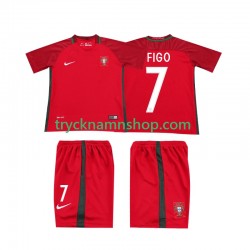 Portugal FIGO 7 2016 Tröja Retro 1:a Matchställ Barn Kortärmad