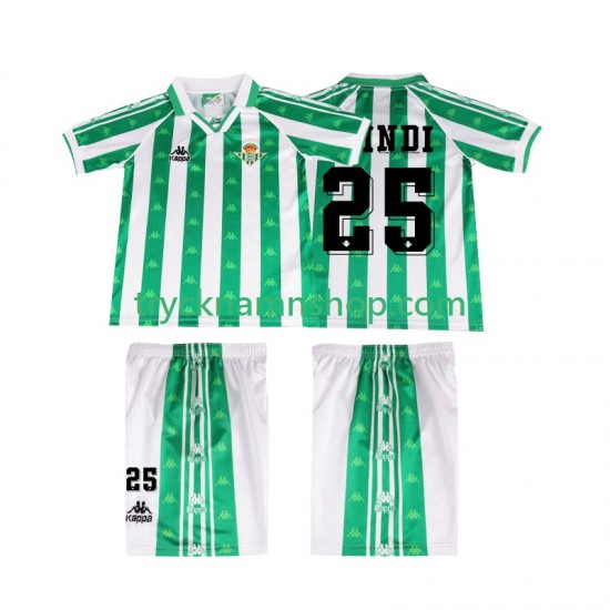 Real Betis FINIDI 25 1996 1997 Tröja Retro 1:a Matchställ Barn Kortärmad