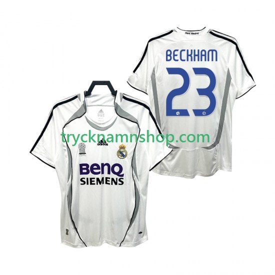 Real Madrid BECKHAM 23 2006 2007 Tröja Retro 1:a Matchställ Män Kortärmad