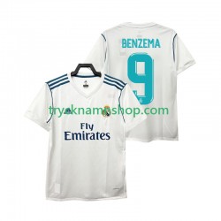 Real Madrid BENZEMA 9 2017 2018 Tröja Retro 1:a Matchställ Män Kortärmad