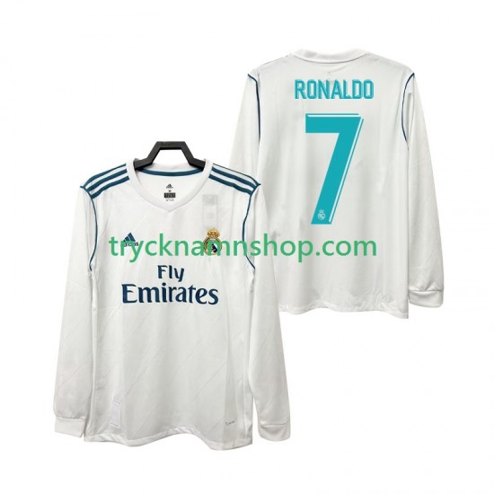 Real Madrid CRISTIANO RONALDO 7 2017 2018 Tröja Retro 1:a Matchställ Män Långärmad