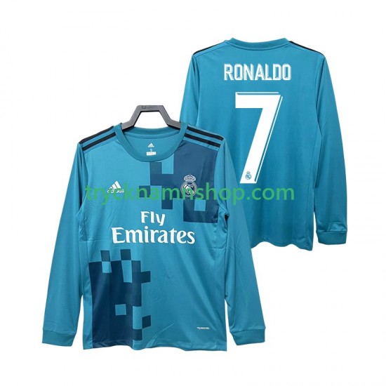 Real Madrid CRISTIANO RONALDO 7 2017 2018 Tröja Retro 3:e Matchställ Män Långärmad
