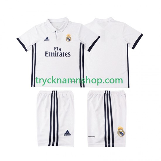 Real Madrid 2016 2017 Tröja Retro 1:a Matchställ Barn Kortärmad