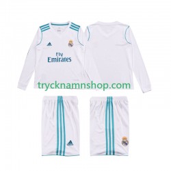 Real Madrid 2017 2018 Tröja Retro 1:a Matchställ Barn Långärmad