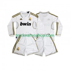 Real Madrid 2011 2012 Tröja Retro 1:a Matchställ Barn Långärmad