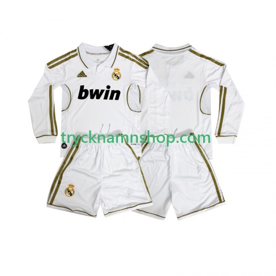Real Madrid 2011 2012 Tröja Retro 1:a Matchställ Barn Långärmad