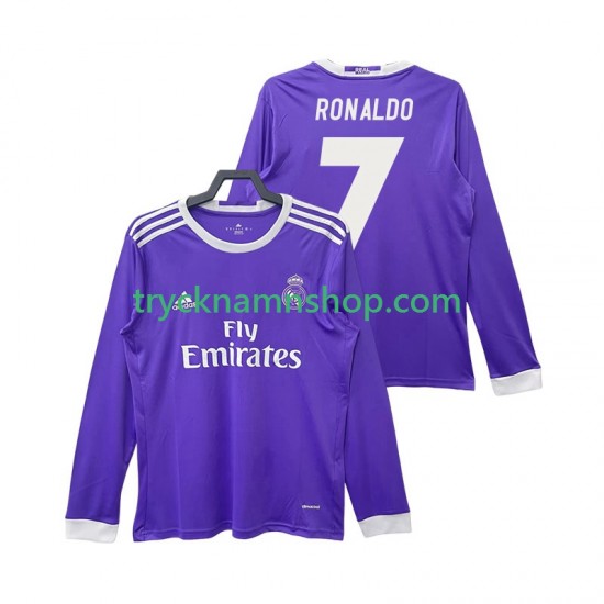 Real Madrid Cristiano Ronaldo 7 2016 2017 Tröja Retro 2:a Matchställ Män Långärmad