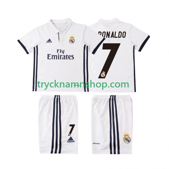 Real Madrid Cristiano Ronaldo 7 2016 2017 Tröja Retro 1:a Matchställ Barn Kortärmad