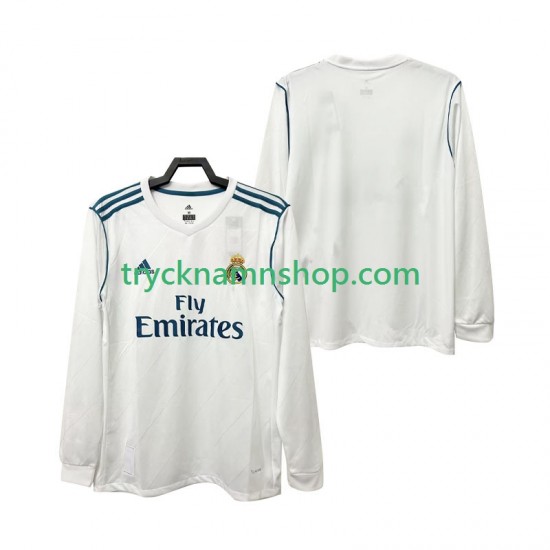 Real Madrid 2017 2018 Tröja Retro 1:a Matchställ Män Långärmad