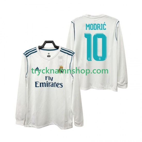 Real Madrid MODRIC 10 2017 2018 Tröja Retro 1:a Matchställ Män Långärmad