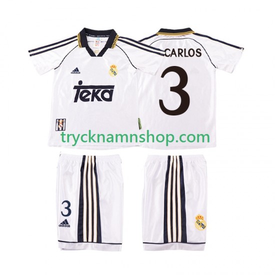 Real Madrid R CARLOS 3 1998 2000 Tröja Retro 1:a Matchställ Barn Kortärmad