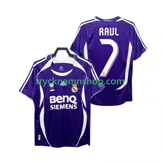 Real Madrid RAUL 7 2006 2007 Tröja Retro 2:a Matchställ Män Kortärmad