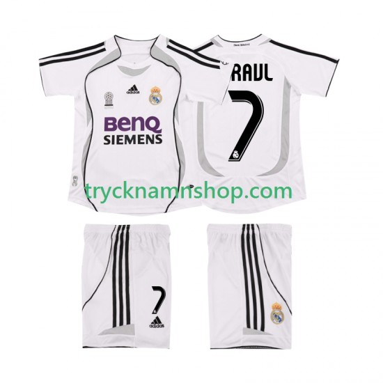 Real Madrid RAUL 7 2006 2007 Tröja Retro 1:a Matchställ Barn Kortärmad