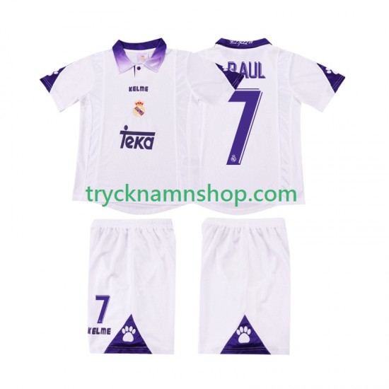 Real Madrid RAUL 7 1997 1998 Tröja Retro 1:a Matchställ Barn Kortärmad